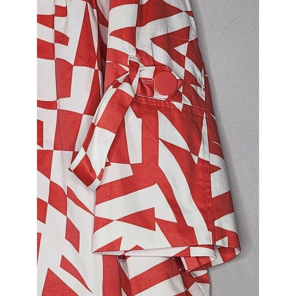 Sandro Sportswear Crop Jacket in Coral and‎ White Size 3X - Picture 4 of 8